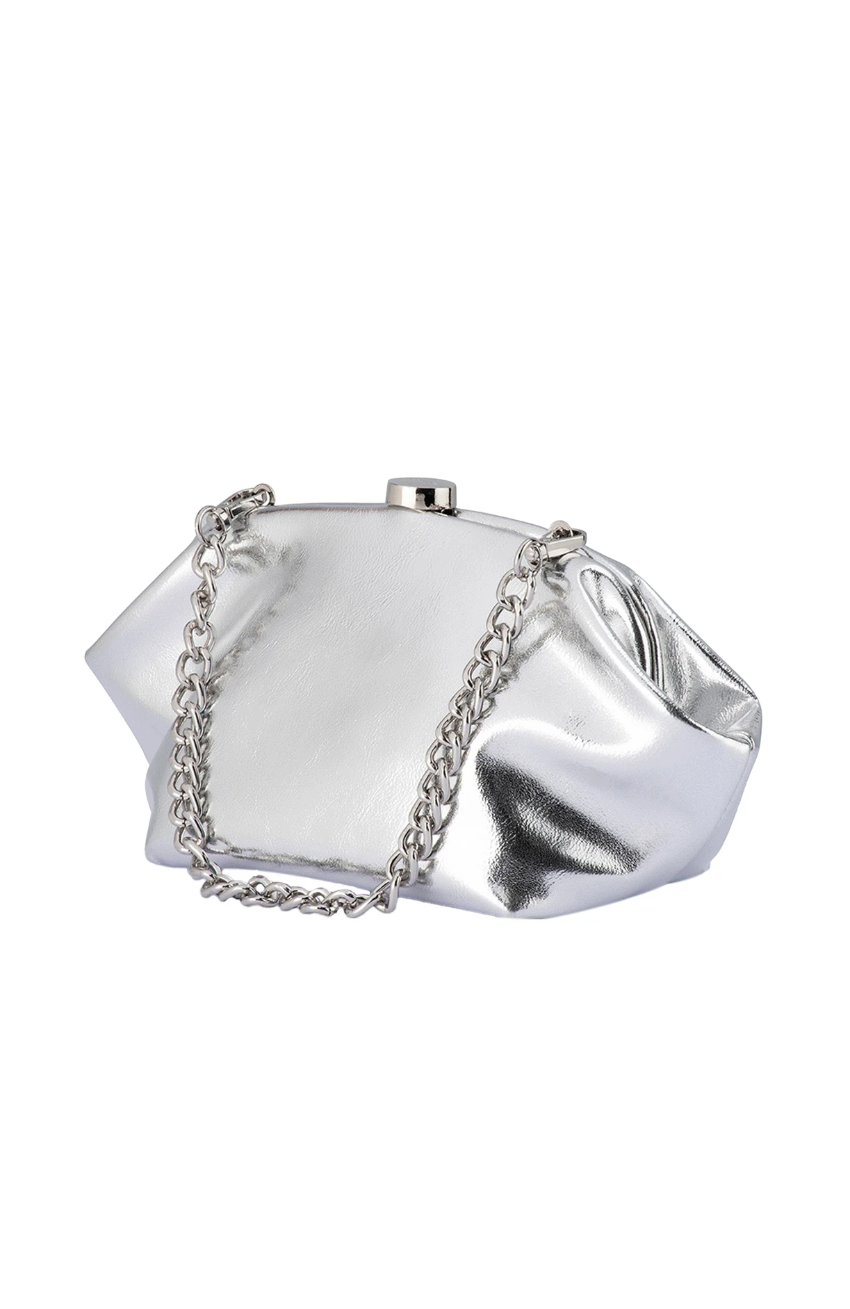 TALLY METALLIC CLUTCH IN SILVER 5 TALLY METALLIC CLUTCH IN SILVER - Image 3