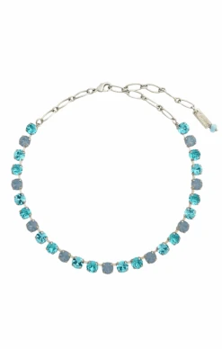 VIENNA NECKLACE IN RHODIUM - OCEAN BLUE