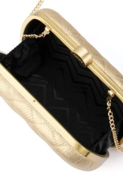 ZOEY QUILTED CLUTCH BAG IN GOLD -Clothing Discounts Shop zoey quilted clutch bag in gold accessories bags clutches 1133080994